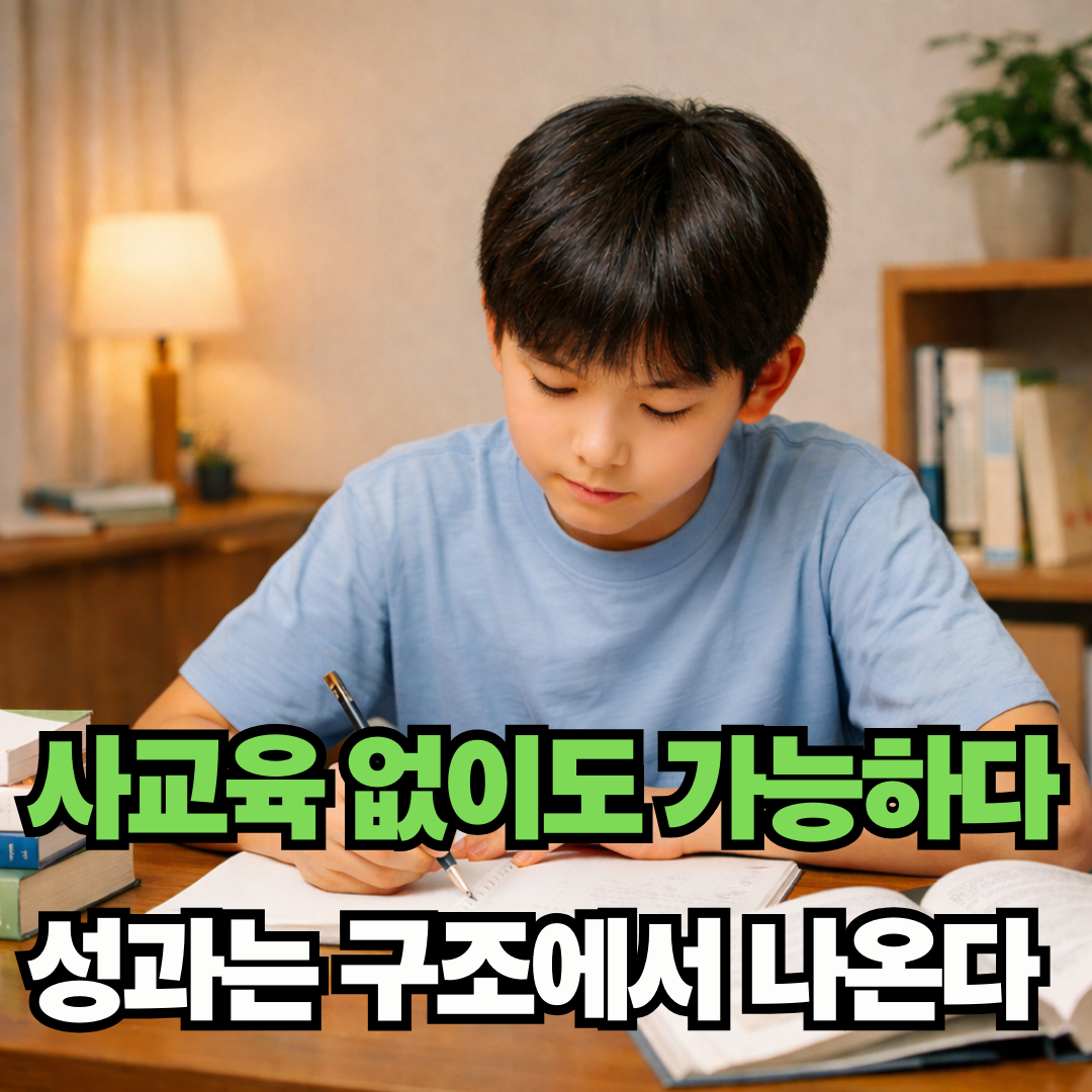 사교육 없이도 차분한 환경에서 공부에 몰입하는 아이