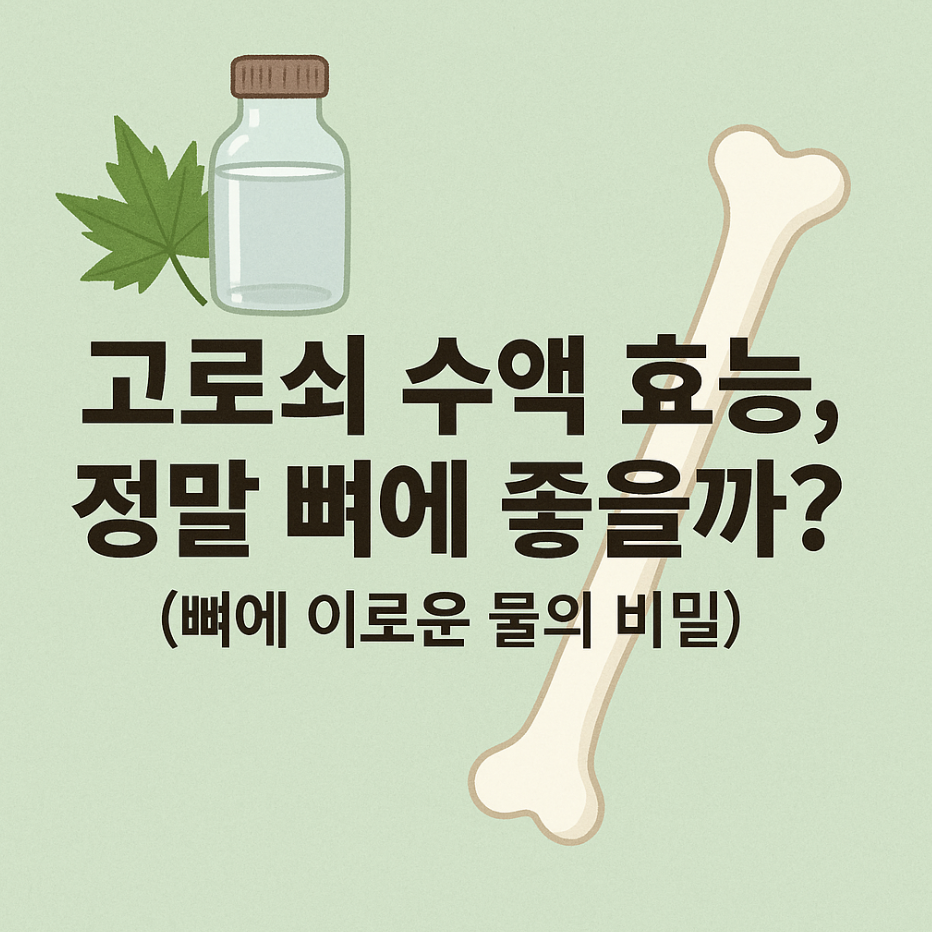 고로쇠 수액 효능, 정말 뼈에 좋을까? (뼈에 이로운 물의 비밀)