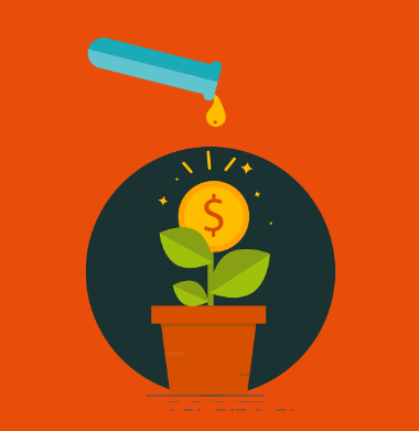 돈을 키우는 모습을 표현한 그림