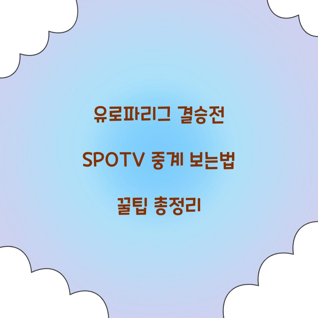 유로파리그 결승전 SPOTV 중계 보는법