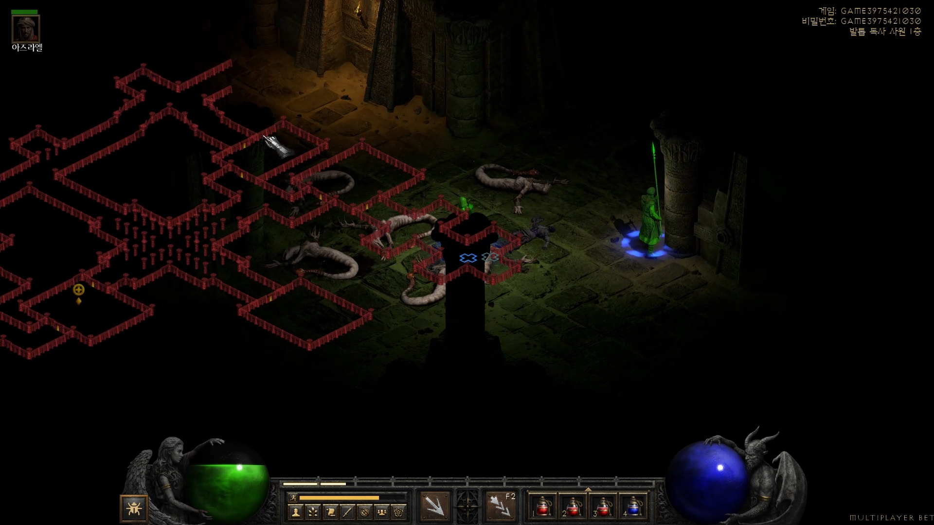 디아블로2 레저렉션 일부 던전 미니맵 입출구 시인성