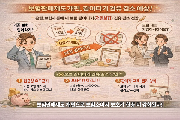 보험판매제도 개편, 갈아타기 권유 감소 예상 관련 이미지
