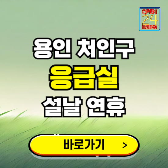 용인시 처인구 설날 연휴 비상진료 응급실 병원 찾기 ❘ 내근처 24시 야간 심야 휴일 가능한 곳