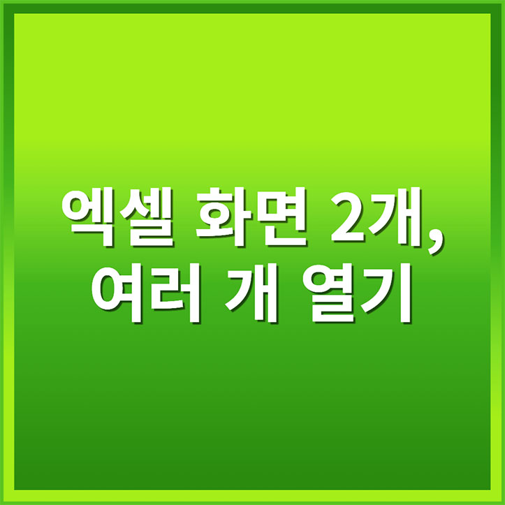 엑셀 화면 2개, 여러개 띄우기