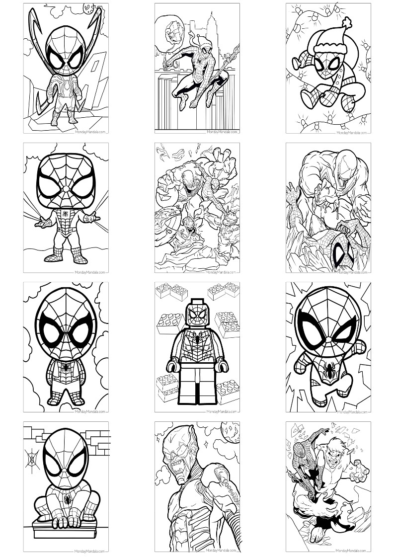 스파이더맨 색칠공부 도안