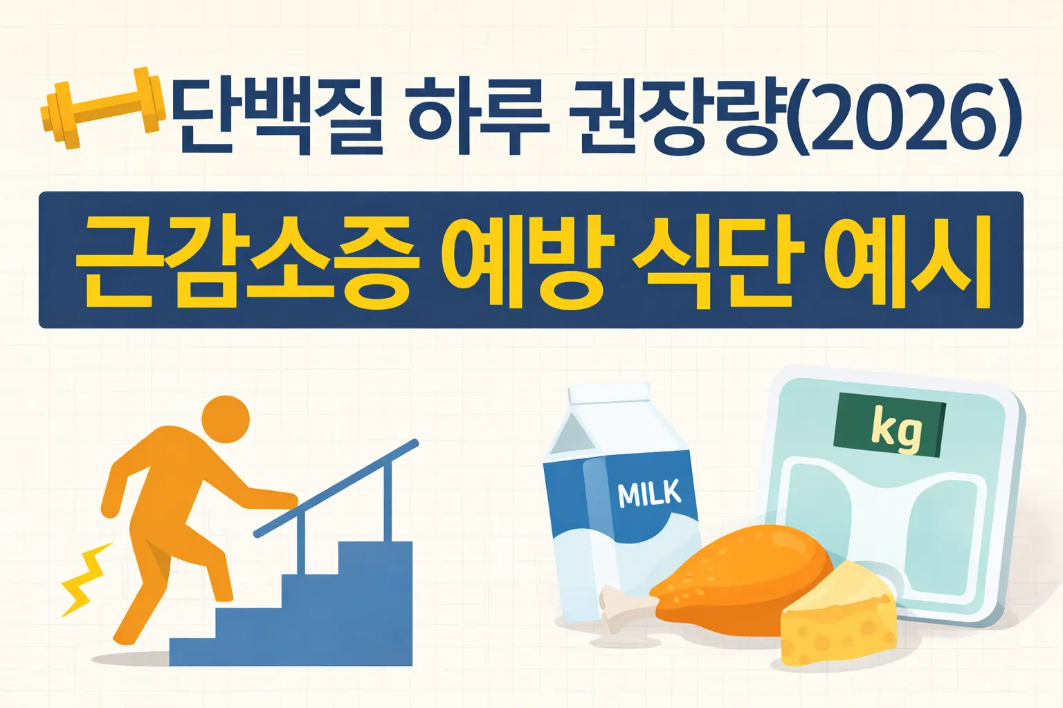 단백질 하루 권장량(2026) 근감소증 예방 계산법 + 식단 예시