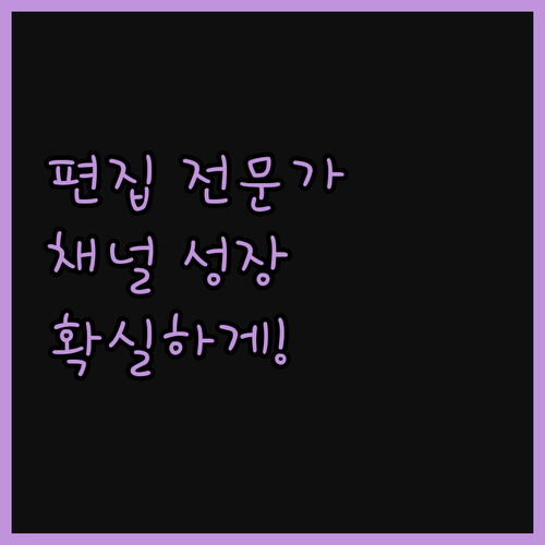 유튜브 영상 편집 전문가의 손길로 채