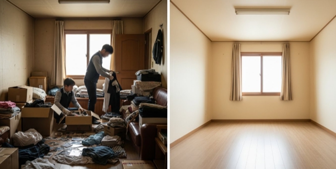 창녕 고독사청소 후 정리 모습