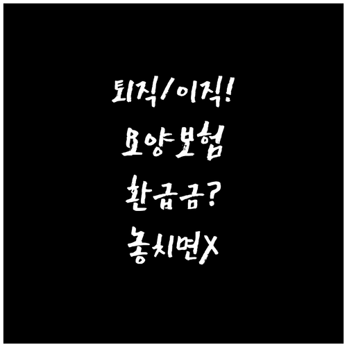 퇴직 이직 시 장기요양보험료 환급금 ..