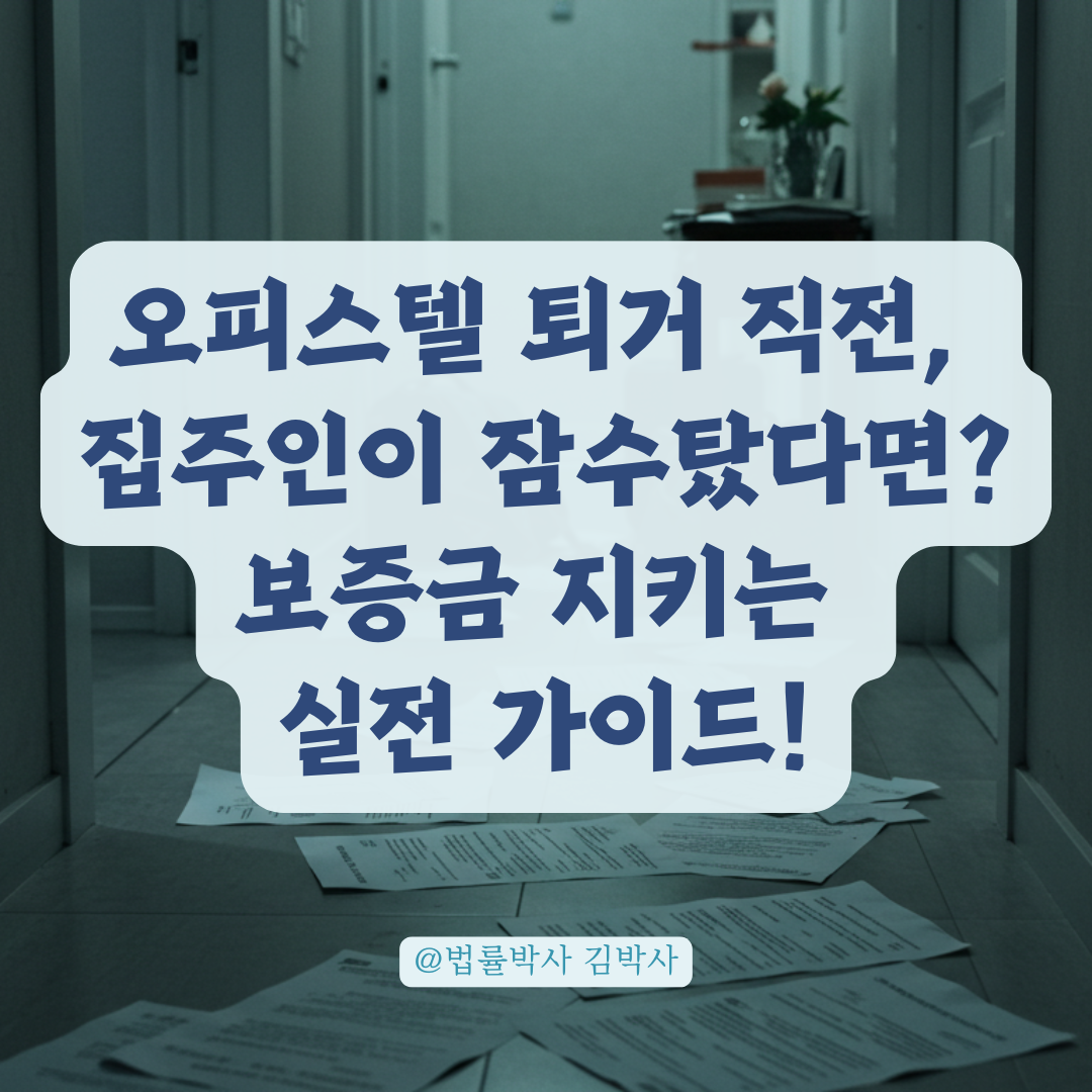 오피스텔 퇴거 직전 집주인 잠수, 전세보증금 안전하게 지키는 법.