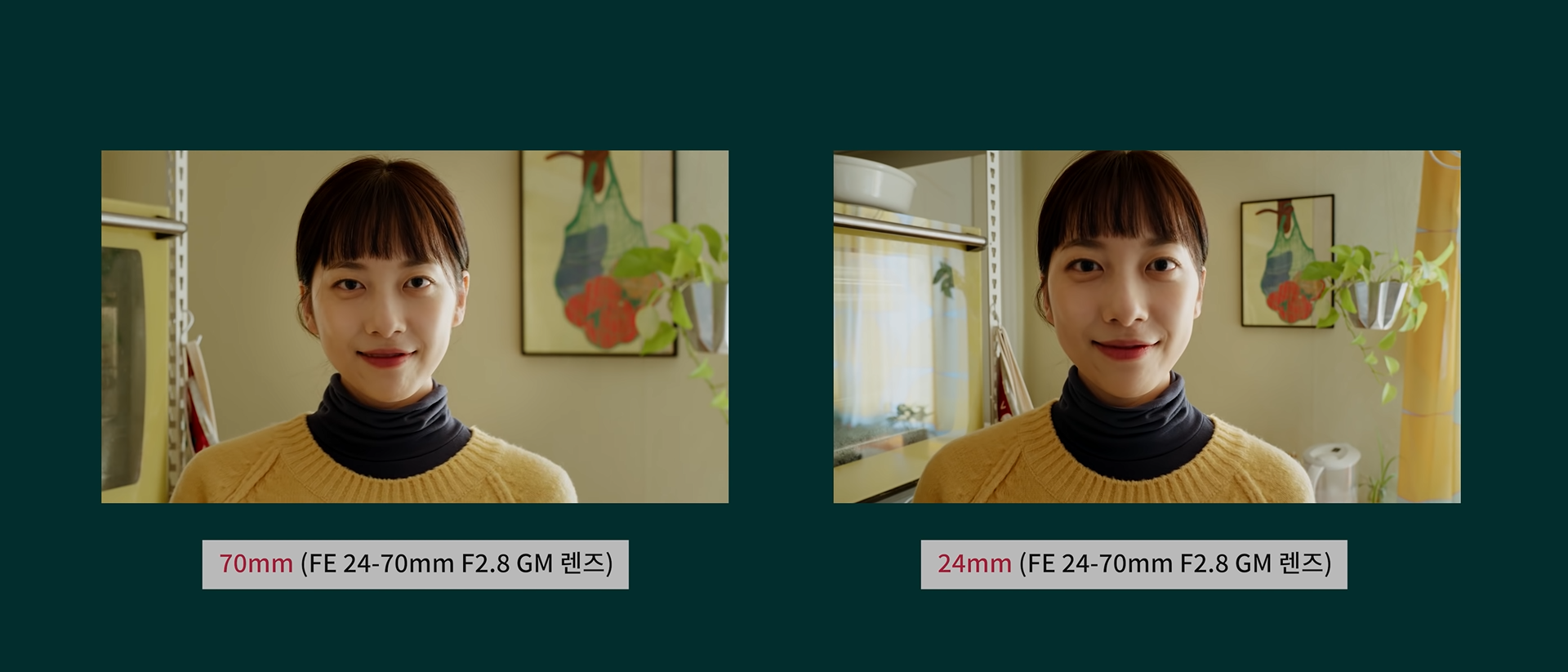 광각렌즈와 망원렌즈 화각 비교