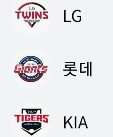 LG 롯데 기아 3팀 엠블럼 모음