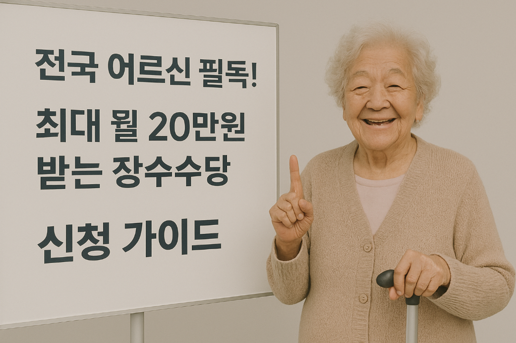 최대 월 20만원 받는 장수수당 신청 가이드