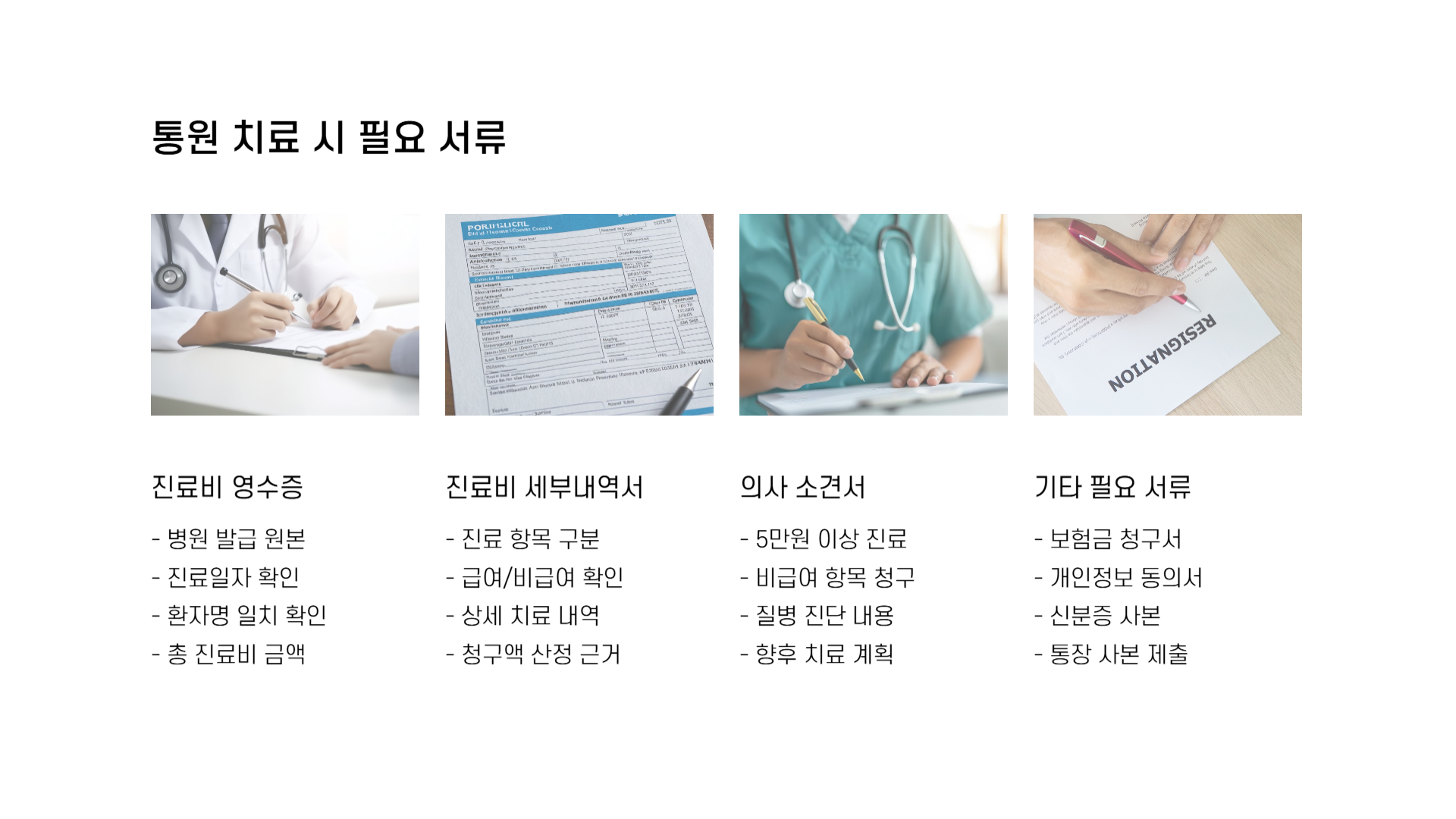 한화손해보험 실비 청구서류