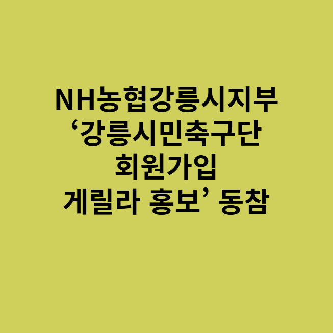 강릉시민축구단 회원가입 게릴라 홍보