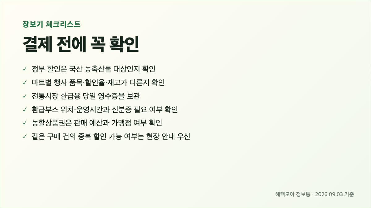 2026 추석 농축산물 할인 9월 23일까지|마트 40%·전통시장 환급·농할상품권 본문 정보 이미지 5