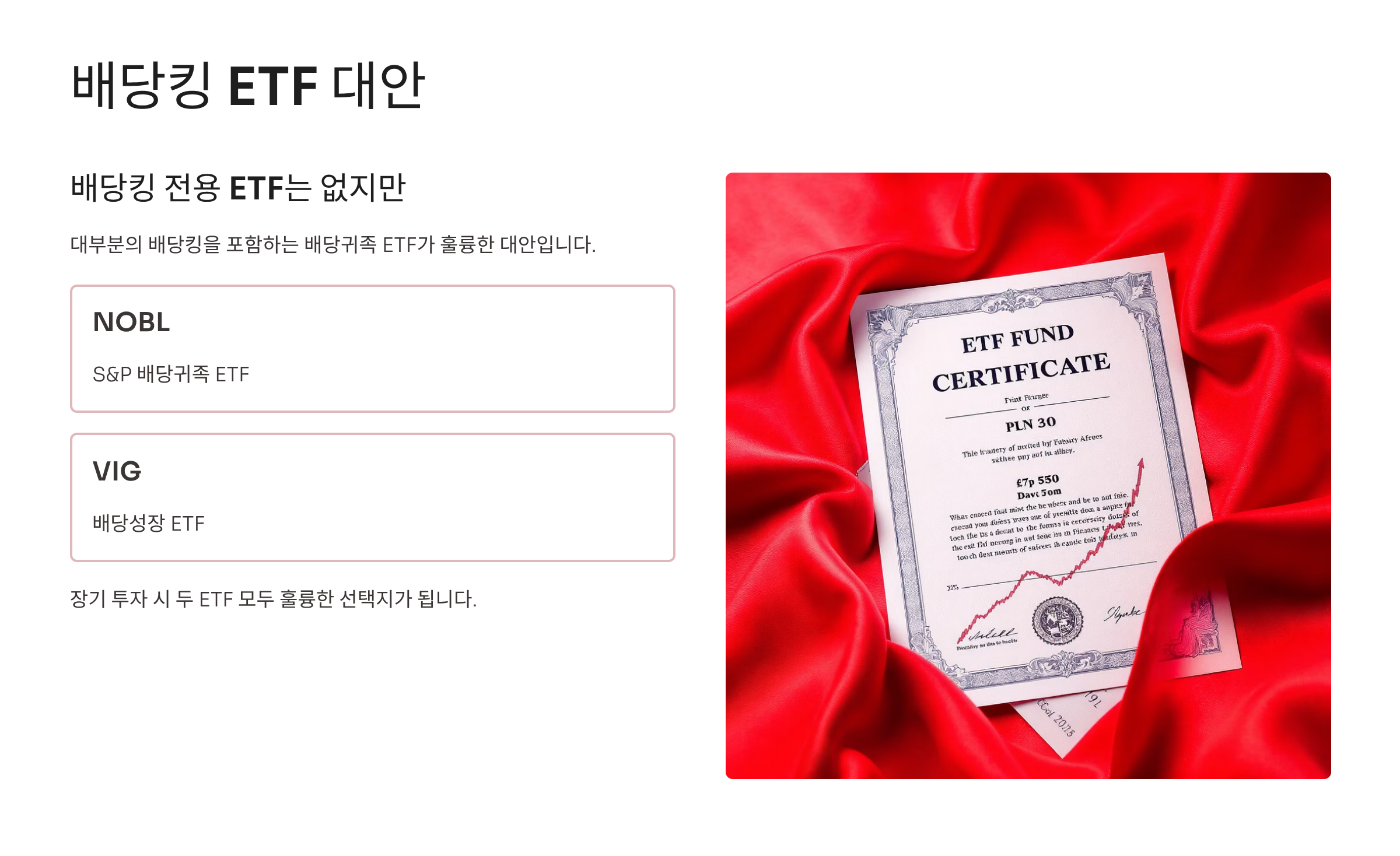 배당킹 대안 ETF