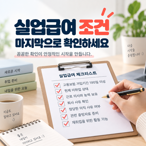 실업급여 조건과 수급자격을 최종 확인하는 체크리스트 이미지