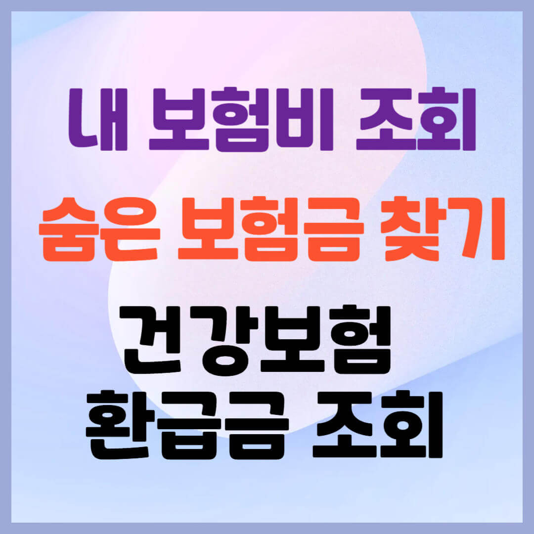 보험비 조회, 숨은 보험금 찾기, 건강보험 환급금 조회