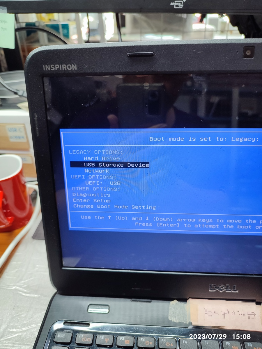 LEGACY 모드로 윈도우10을 설치