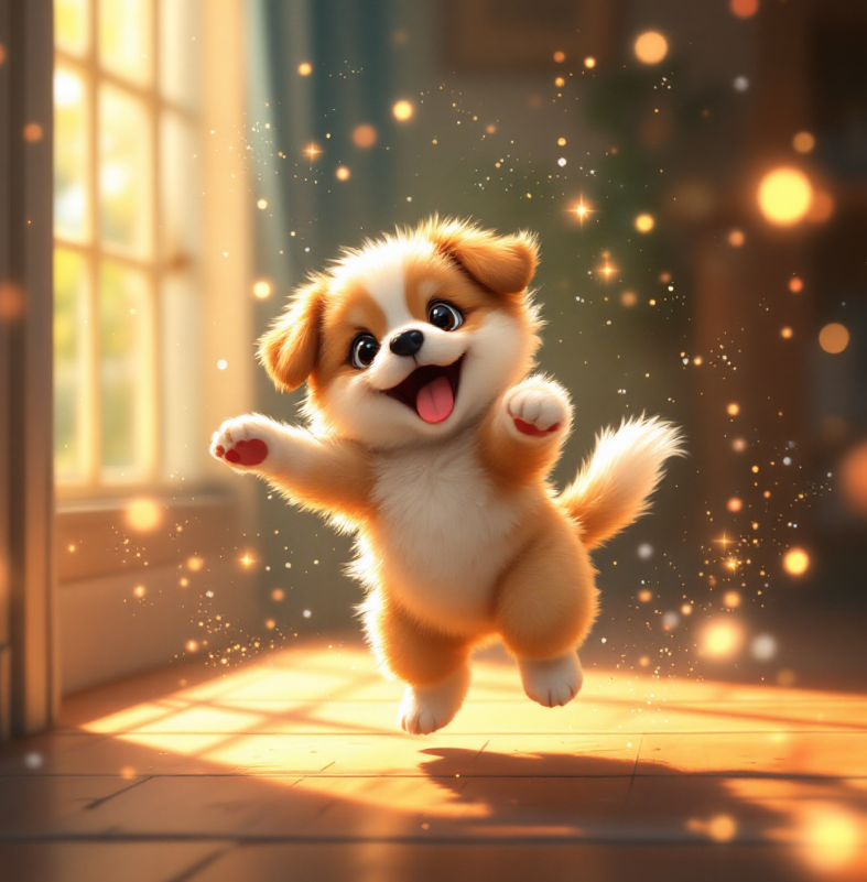 강아지가 집에서 춤추는 경우