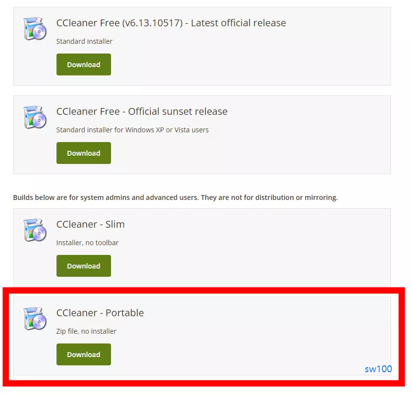 CCleaner 포터블 페이지