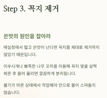 매실청 담그는법