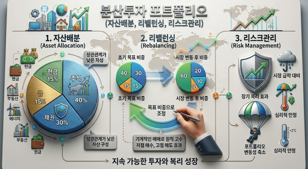 분산투자 포트폴리오 (자산배분, 리밸런싱, 리스크관리)
