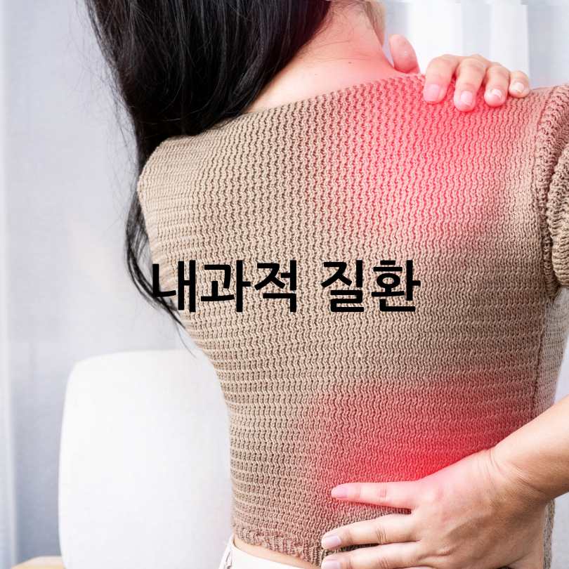 오른쪽 등 통증이 의심되는병