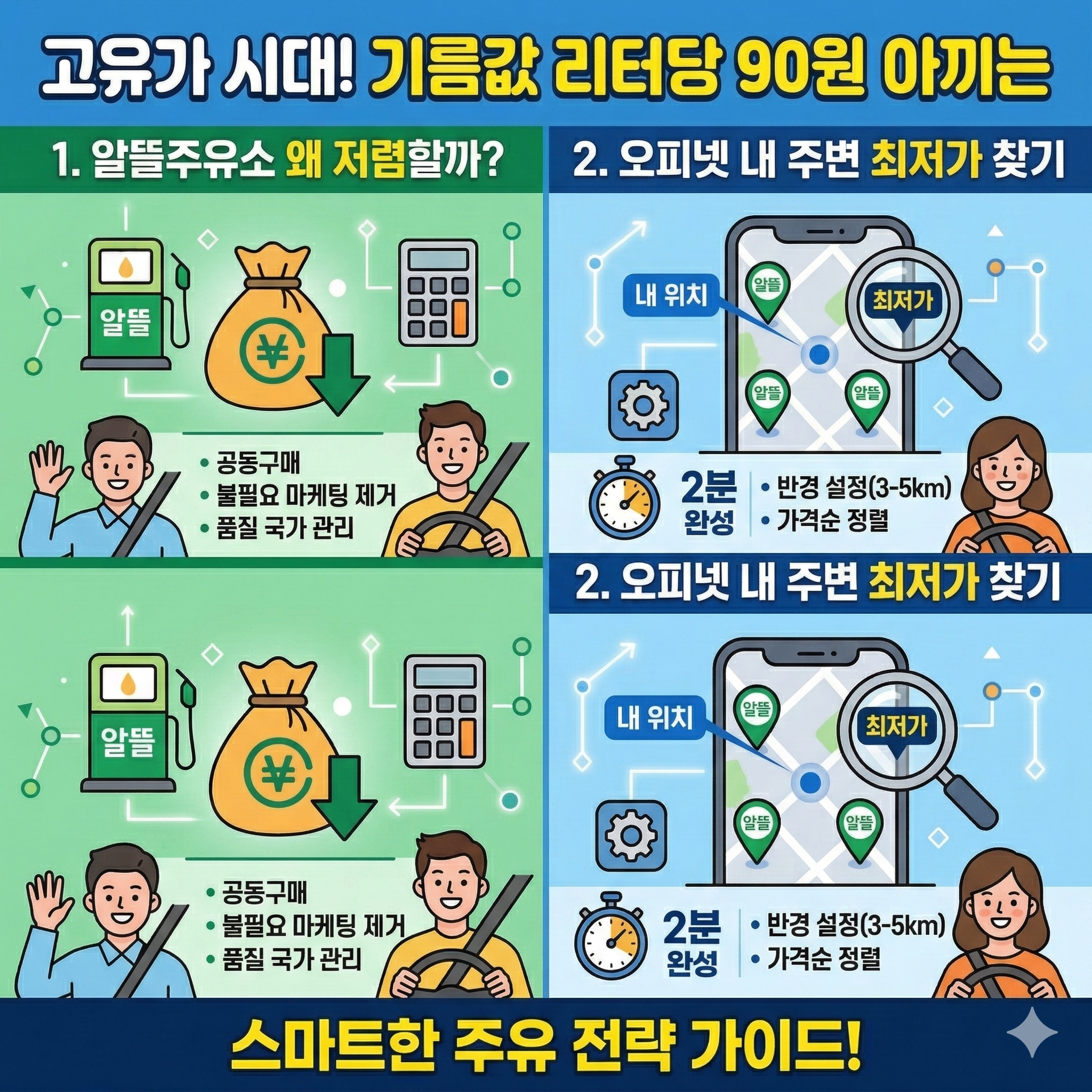기름값 폭등 시대 리터당 90원 아끼는 알뜰주유소 위치 및 오피넷 이용 가이드