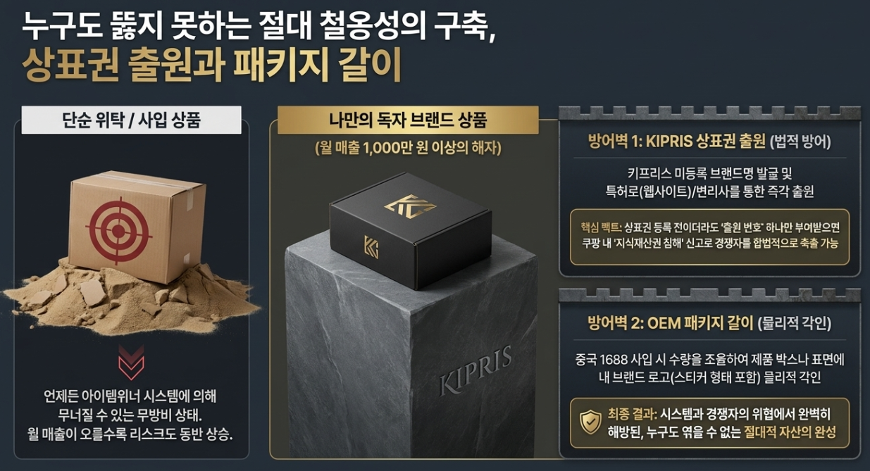 특허청 키프리스 KIPRIS 상표권 출원 지식재산권 침해 방어 및 중국 1688 OEM 라벨 스티커 각인