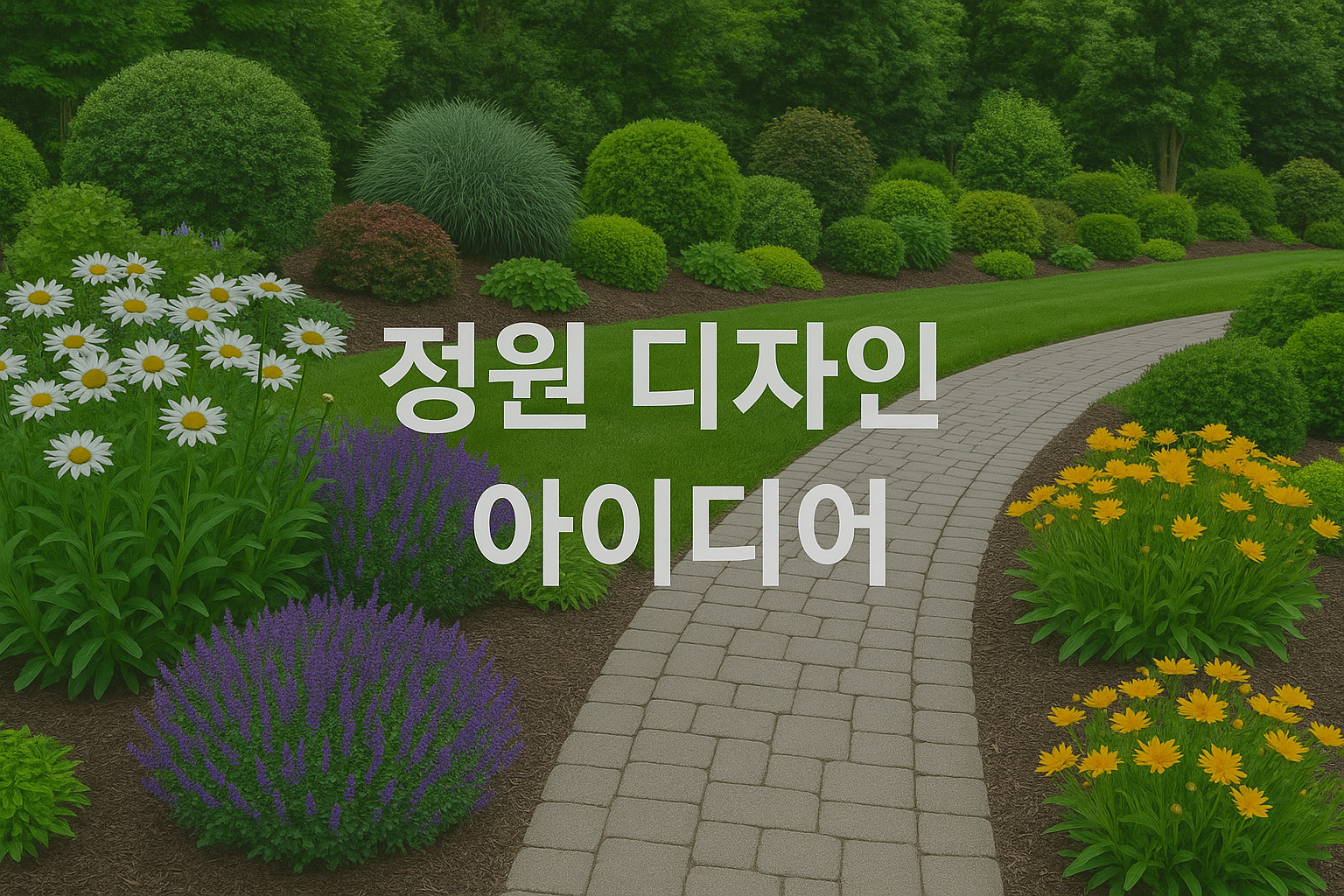 초여름 정원에 활짝 핀 샤스타데이지와 금계국의 매력