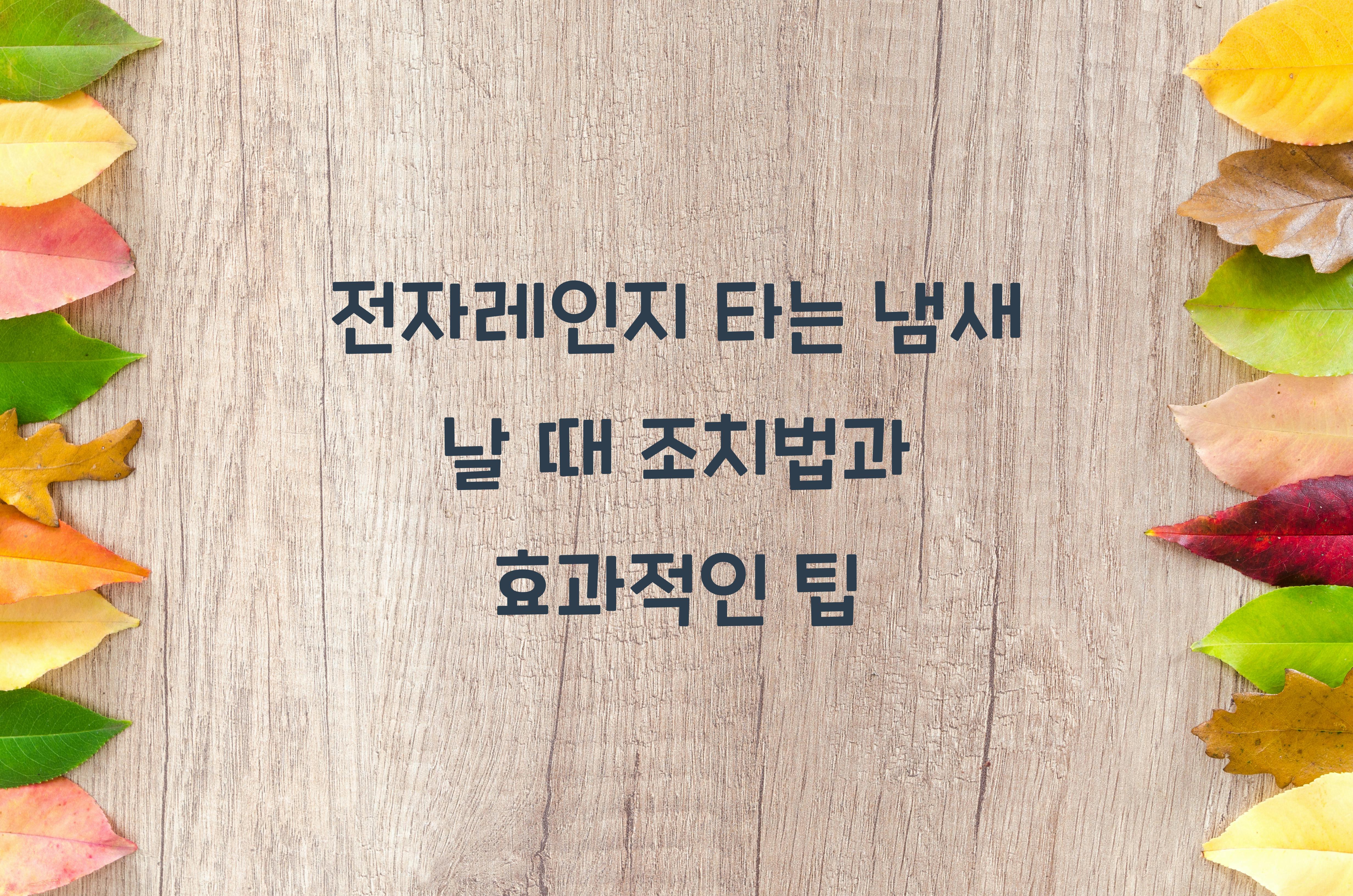 전자레인지 타는 냄새 날 때 조치법