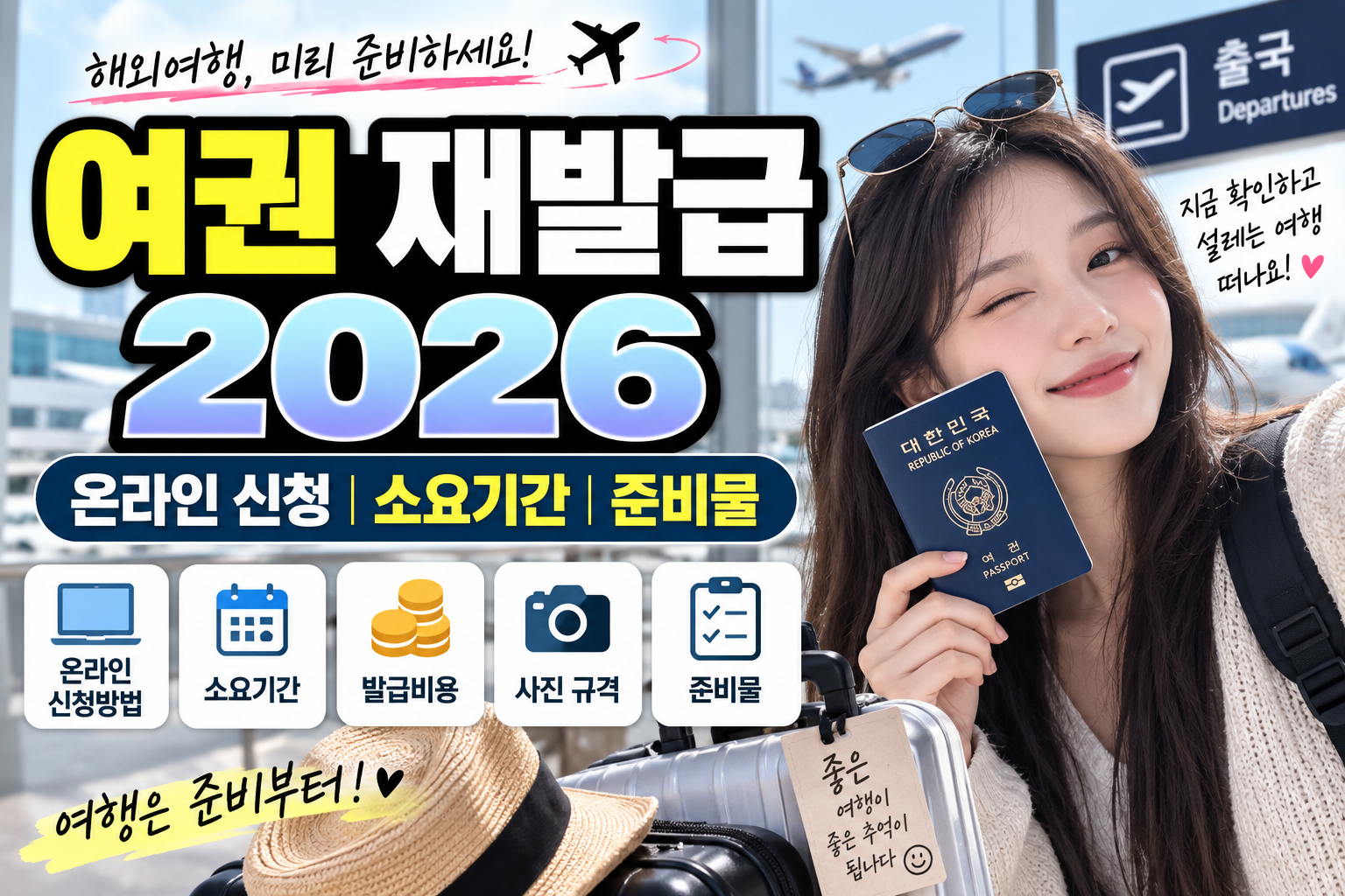 여권 재발급 2026|온라인 신청방법·소요기간·준비물·비용 총정리