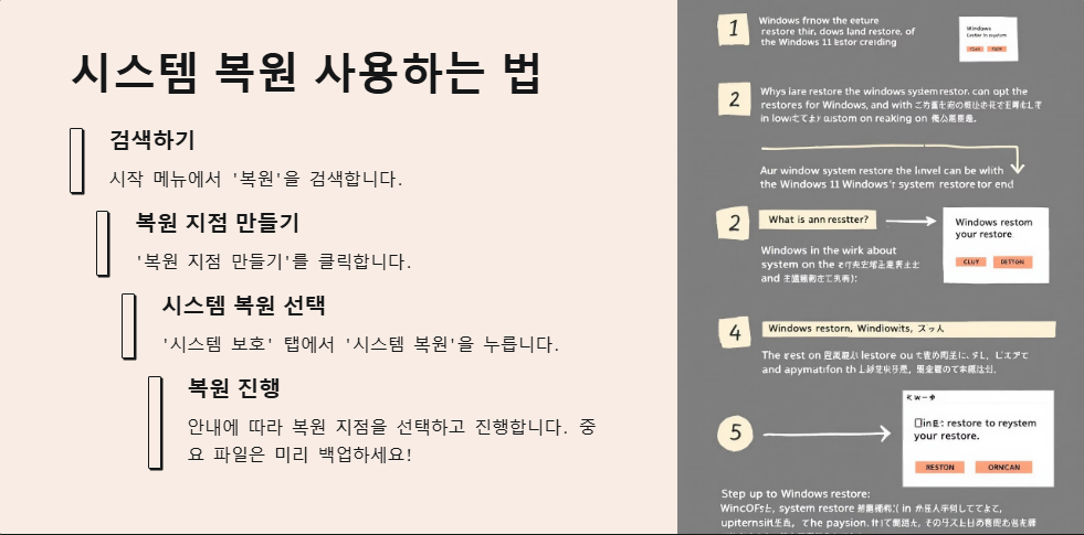 윈도우11 시스템 복원으로 오류 해결하는 법