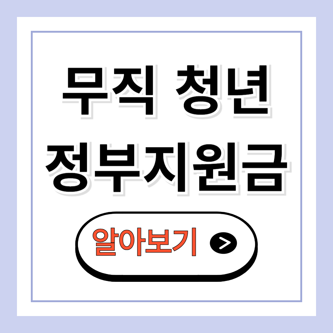 무직 청년 정부지원금