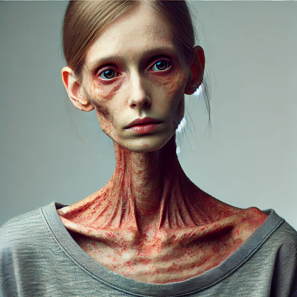 다이어트로 인한 만성염증이 있는 여자 이미지