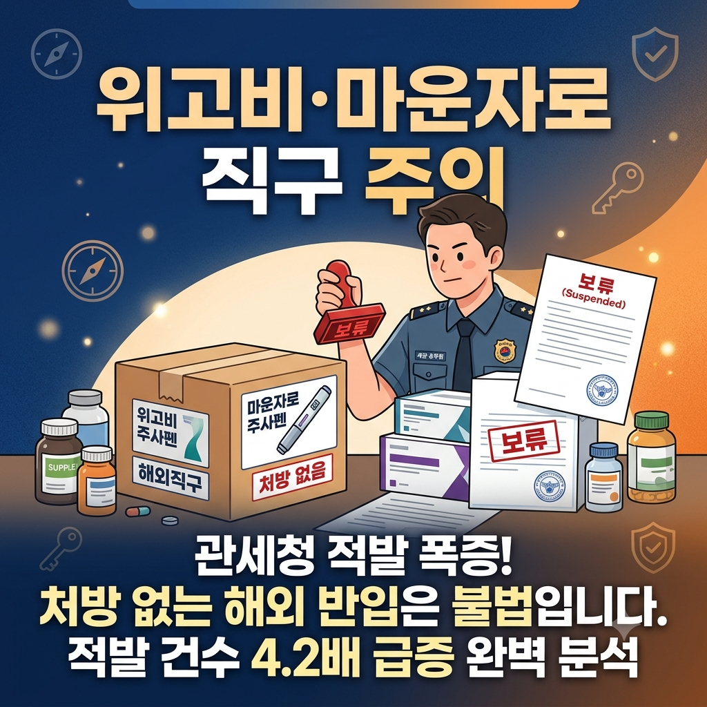 비만치료제 불법 반입 적발 건수 연도별 경로별 정리표