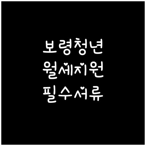 보령시 청년 주거비 지원 사업 신청 ..