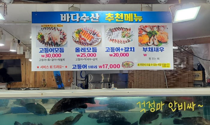 제주여행 활어회 딱새우회 바다수산 올레시장 인기횟집 추천메뉴