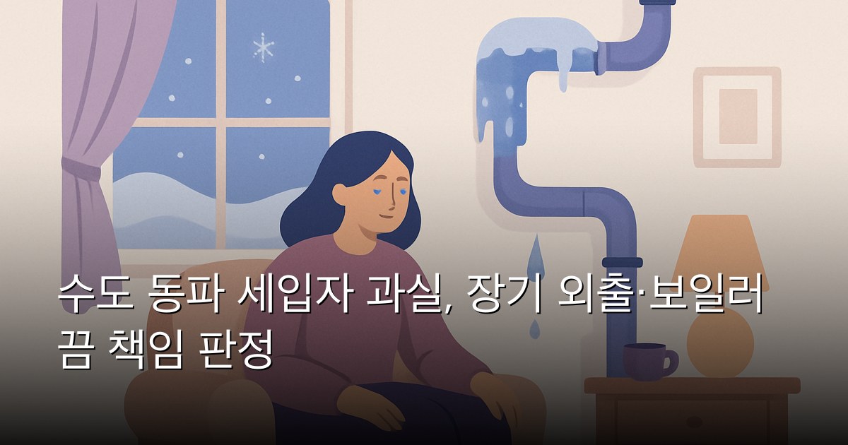 수도 동파 세입자 과실, 장기 외출·보일러 끔 책임 판정