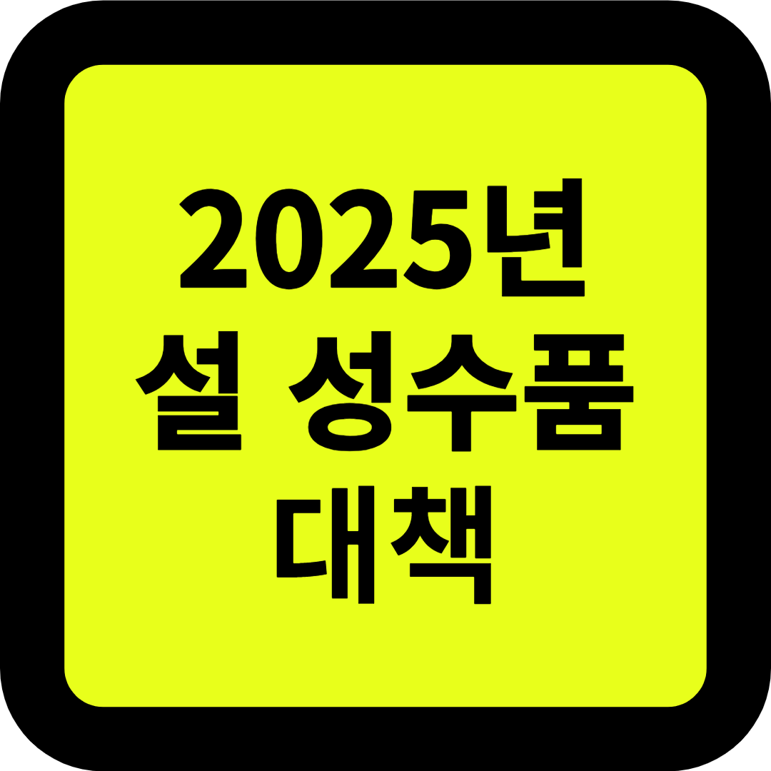 2025년 설 성수품 수급안정대책