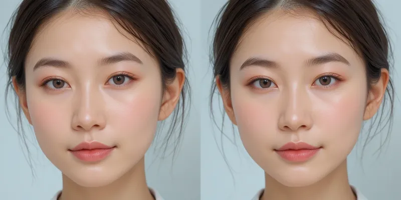 마데카 크림 시즌7 사용 전후 피부 변화를 보여주는 여성의 모습