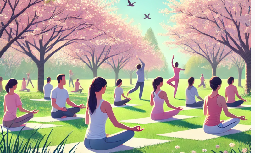 봄철 운동에 관련된 사진