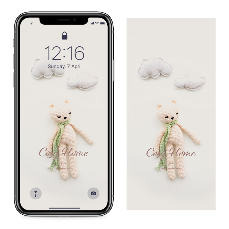 06 곰돌이 인형 C - Cozy Home 아이폰포근한배경화면