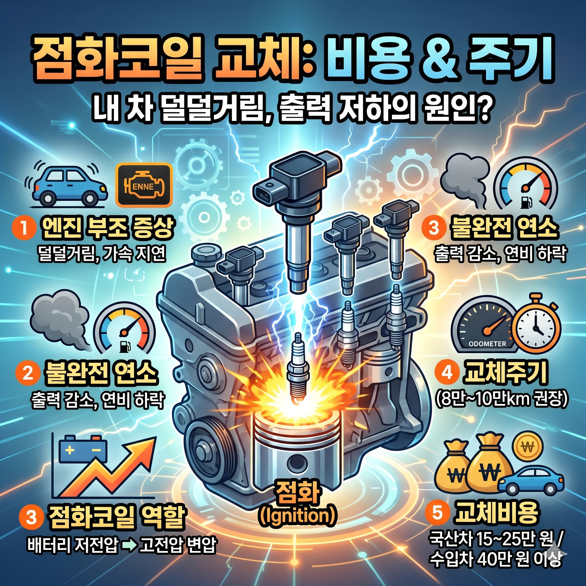 자동차 엔진의 심박동, 점화코일 교체비용 및 증상 완벽 정리