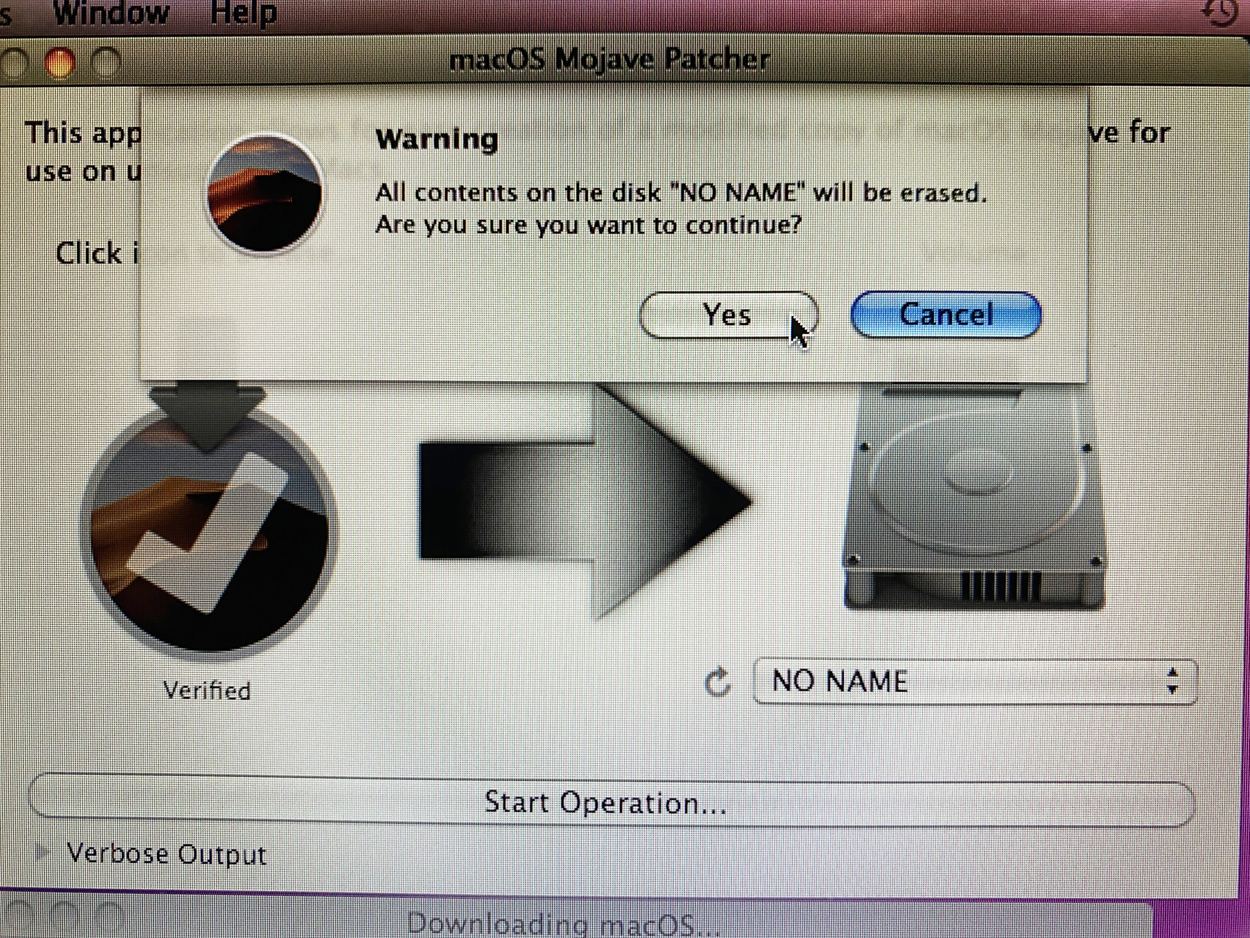 USB 초기화 경고