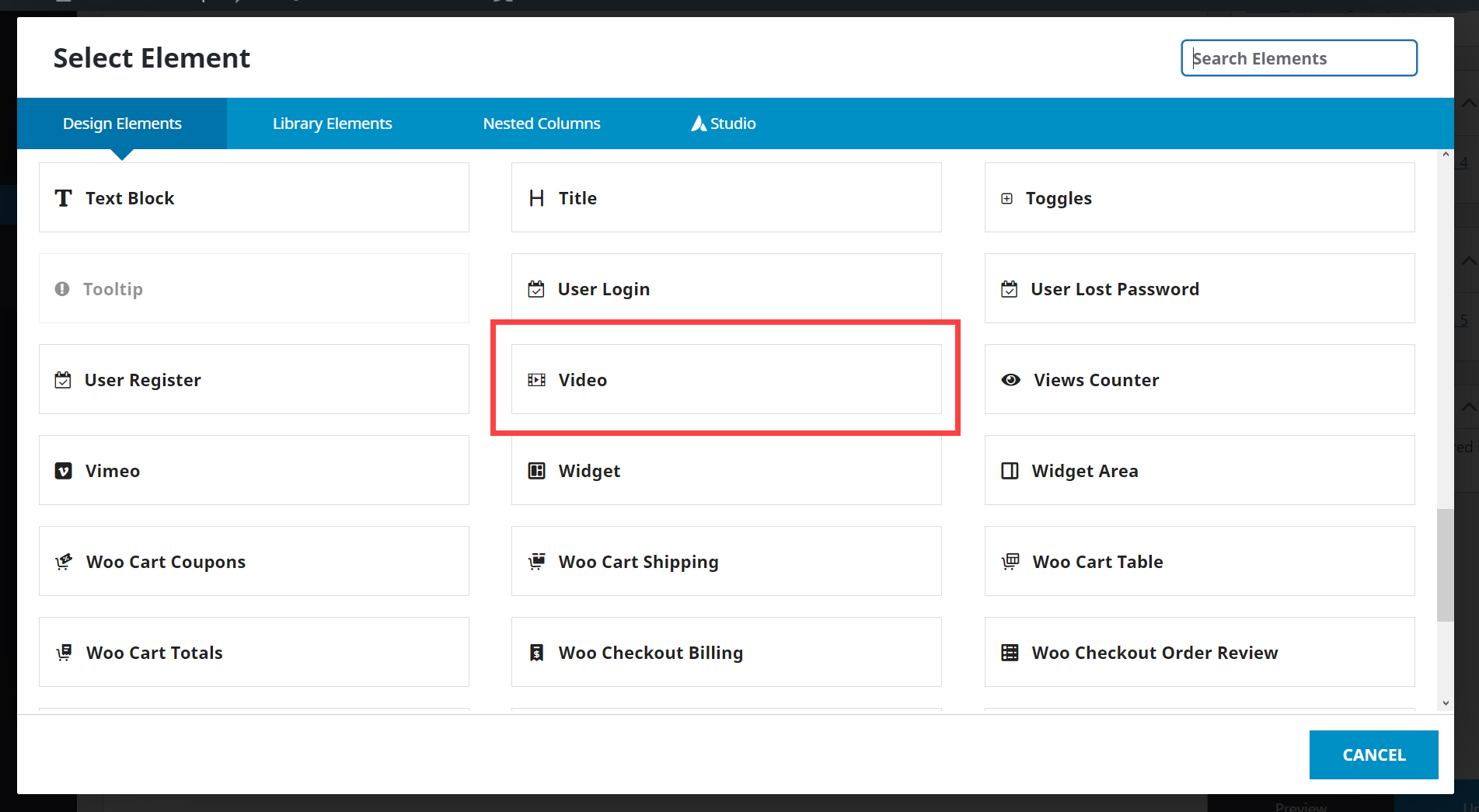 아바다 테마 비디오(Video) 엘리먼트
