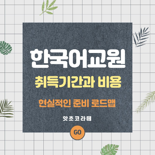 한국어교원 자격증 현실적인 준비 로드맵