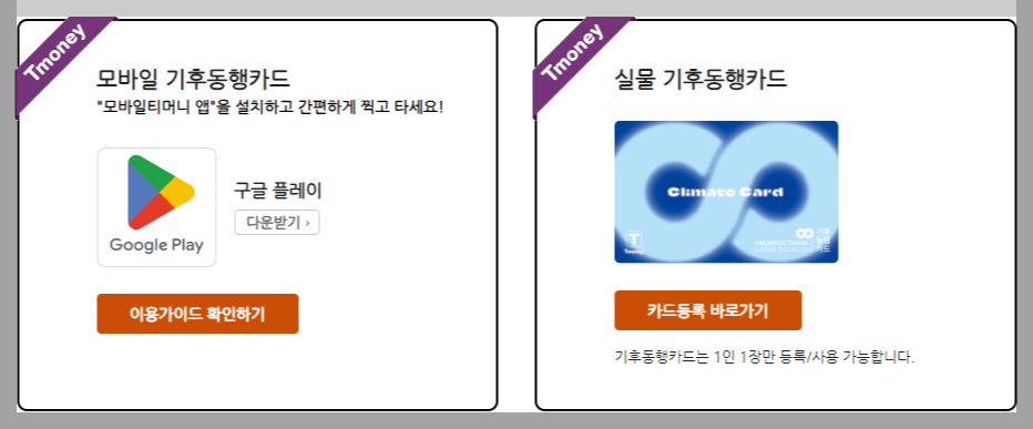기후동행카드-종류